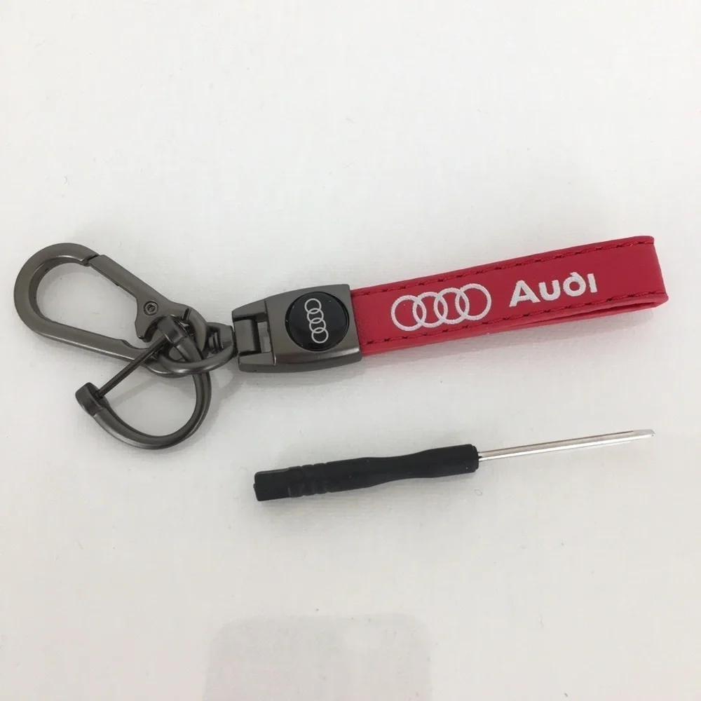 NEW Audi Keychain Red Key Fob NWT Auto Accessories Gift Unisex Car Keyring